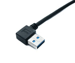 USB 3.0 Kabel 100 cm Typ A Stecker zu Stecker Adapter Winkel in Schwarz | System-S
