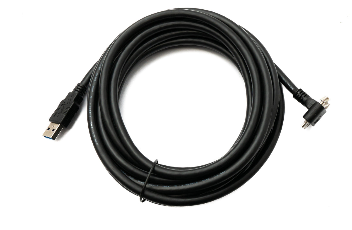 USB 3.0 Kabel 5 m Typ A Stecker zu 3.0 Micro B Stecker Winkel Schraube | System-S