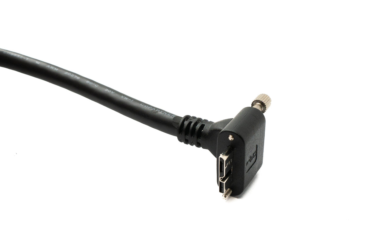 USB 3.0 Kabel 5 m Typ A Stecker zu 3.0 Micro B Stecker Winkel Schraube | System-S
