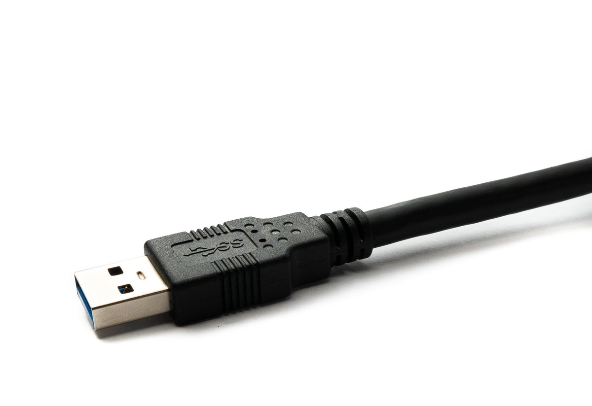 USB 3.0 Kabel 5 m Typ A Stecker zu 3.0 Micro B Stecker Winkel Schraube | System-S