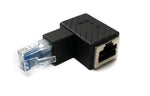 LAN Adapter RJ45 Stecker zu Buchse Winkel Ethernetadapter Kabel in Schwarz | System-S