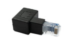 LAN Adapter RJ45 Stecker zu Buchse Winkel Ethernetadapter Kabel in Schwarz | System-S