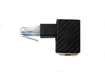 LAN Adapter RJ45 Stecker zu Buchse Winkel Ethernetadapter Kabel in Schwarz | System-S