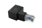 LAN Adapter RJ45 Stecker zu Buchse Winkel Ethernetadapter Kabel in Schwarz | System-S