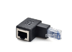 LAN Adapter RJ45 Stecker zu Buchse Winkel Ethernetadapter Kabel in Schwarz | System-S