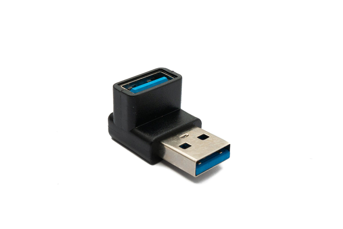 USB 3.0 Gen 2 Adapter Typ A Stecker zu Buchse Winkel Kabel in Schwarz | System-S