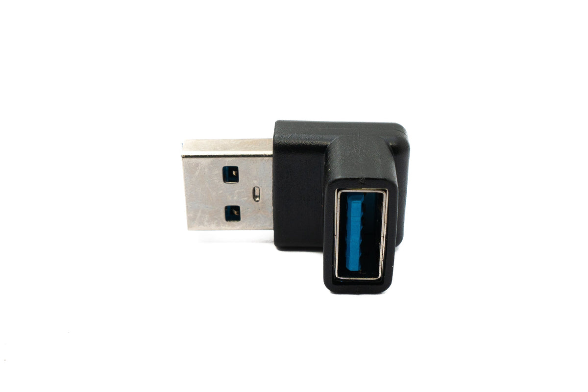 USB 3.0 Gen 2 Adapter Typ A Stecker zu Buchse Winkel Kabel in Schwarz | System-S