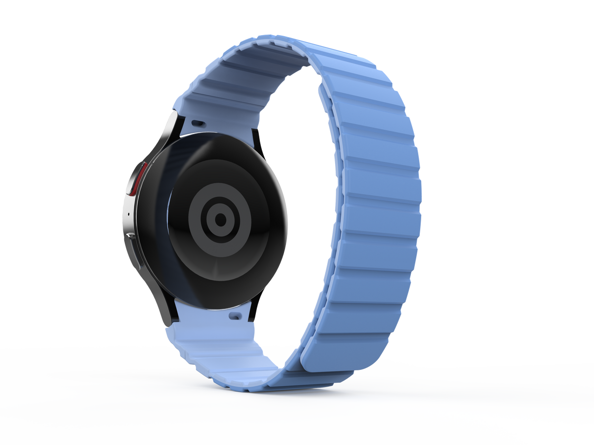 Armband 20 mm aus Silikon magnetisch für Samsung Galaxy Watch 5 4 in Blau | System-S