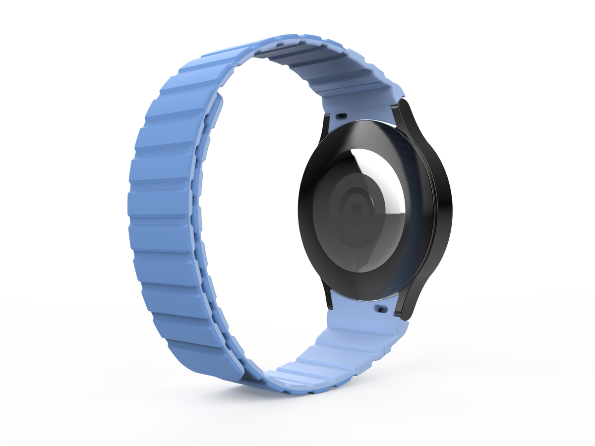 Armband 20 mm aus Silikon magnetisch für Samsung Galaxy Watch 5 4 in Blau | System-S