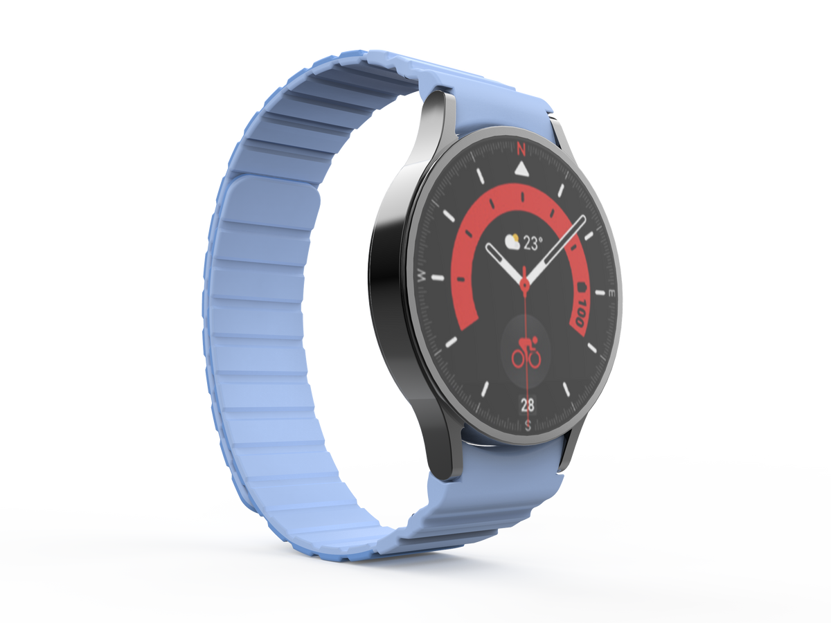 Armband 20 mm aus Silikon magnetisch für Samsung Galaxy Watch 5 4 in Blau | System-S