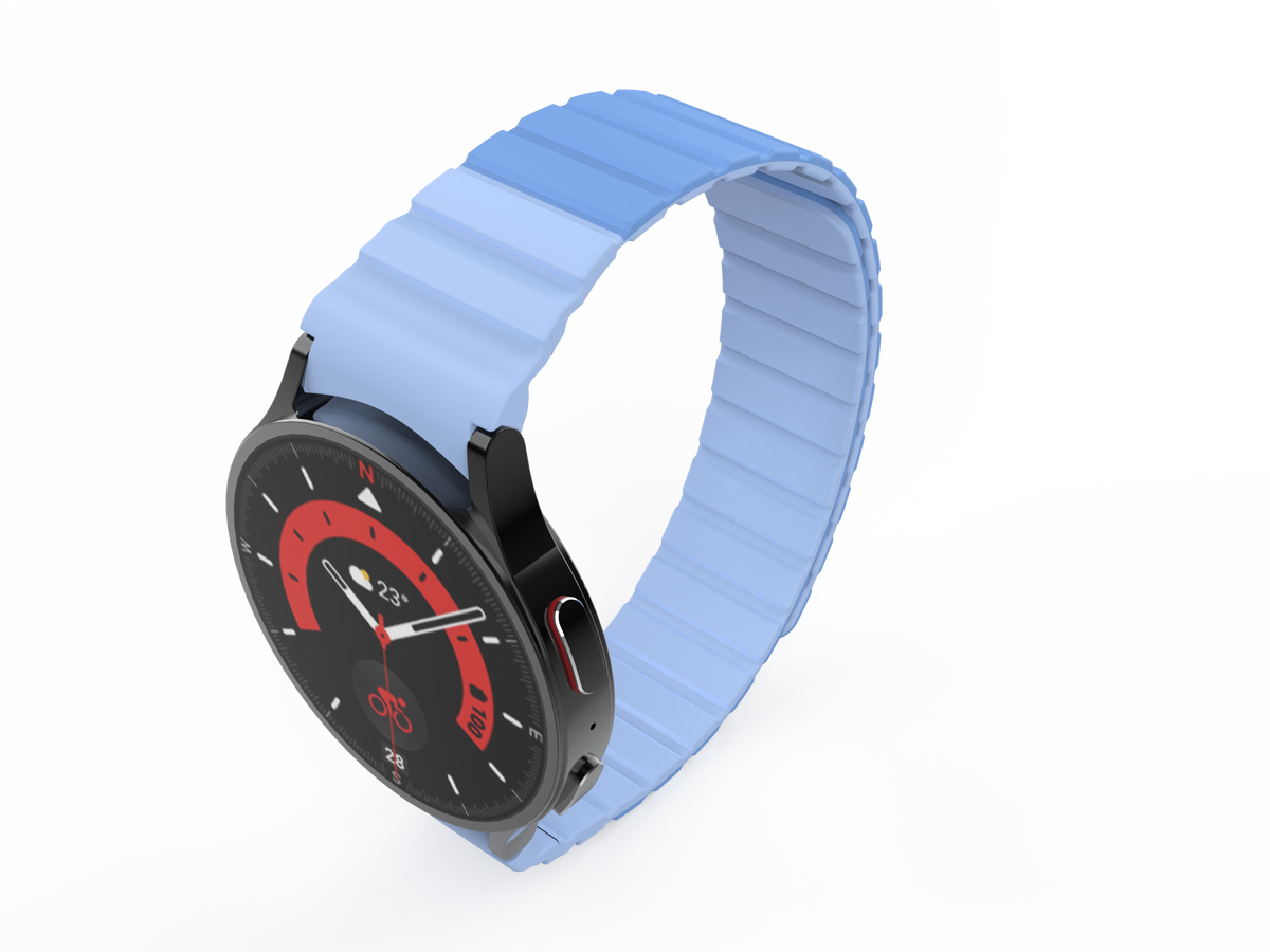 Armband 20 mm aus Silikon magnetisch für Samsung Galaxy Watch 5 4 in Blau | System-S