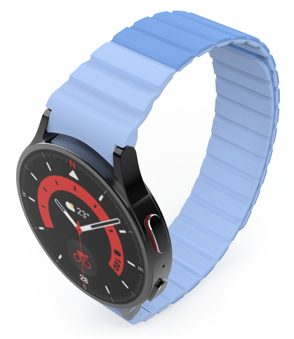 Armband 20 mm aus Silikon magnetisch für Samsung Galaxy Watch 5 4 in Blau | System-S