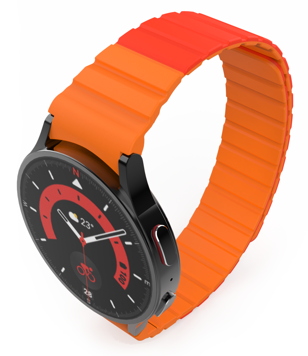 Armband 20 mm aus Silikon magnetisch für Samsung Galaxy Watch 5 4 in Rot | System-S