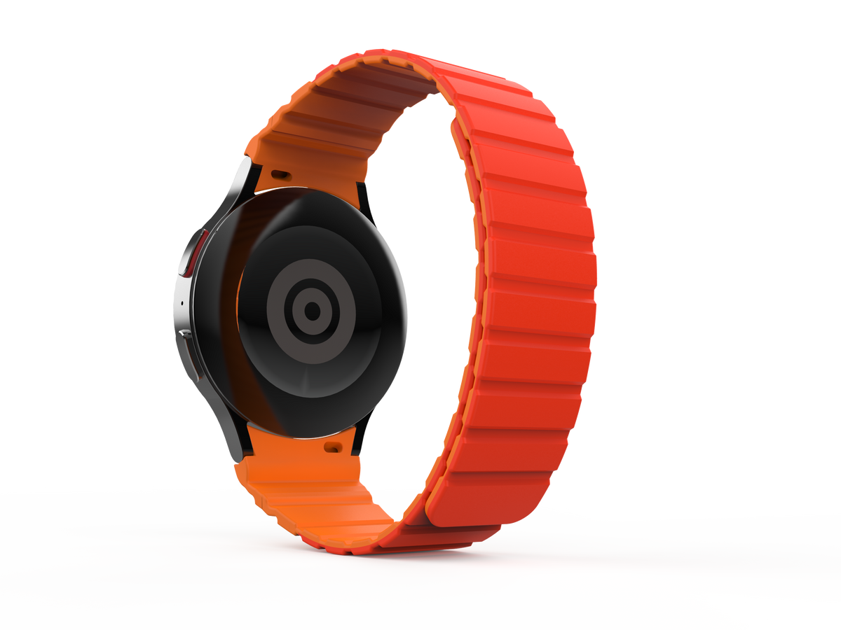 Armband 20 mm aus Silikon magnetisch für Samsung Galaxy Watch 5 4 in Rot | System-S