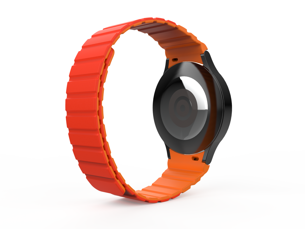 Armband 20 mm aus Silikon magnetisch für Samsung Galaxy Watch 5 4 in Rot | System-S