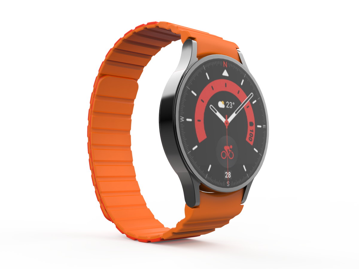 Armband 20 mm aus Silikon magnetisch für Samsung Galaxy Watch 5 4 in Rot | System-S