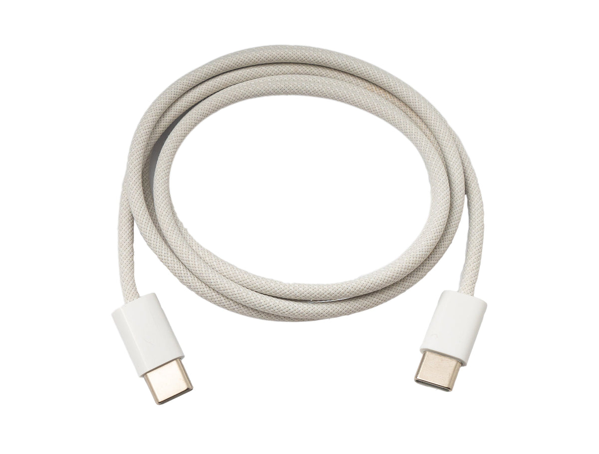 USB 3.1 Typ C Kabel 100 cm Stecker zu Stecker 5 Gbit/s geflochten Weiß | System-S