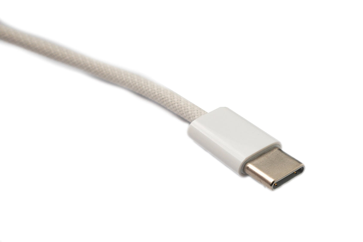 USB 3.1 Typ C Kabel 100 cm Stecker zu Stecker 5 Gbit/s geflochten Weiß | System-S