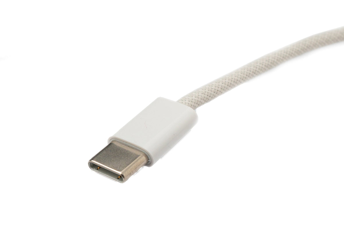 USB 3.1 Typ C Kabel 100 cm Stecker zu Stecker 5 Gbit/s geflochten Weiß | System-S