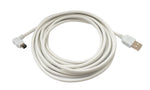 USB 2.0 Kabel 3 m Typ A Stecker zu Mini B Stecker Winkel 5V in Weiß | System-S