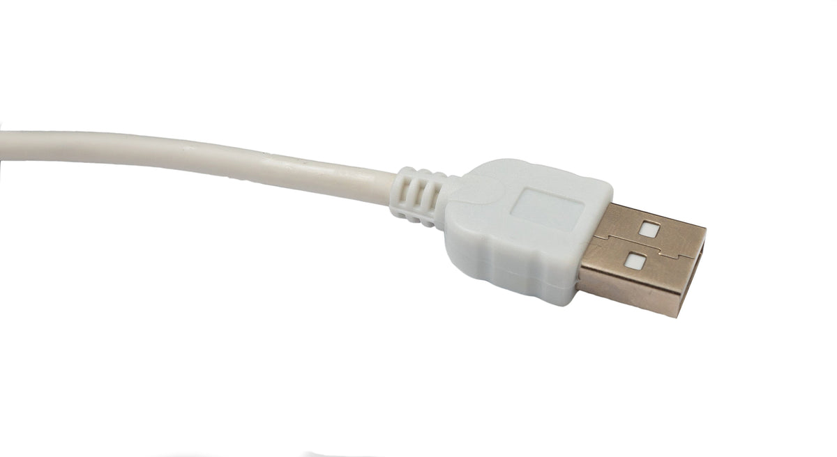 USB 2.0 Kabel 3 m Typ A Stecker zu Mini B Stecker Winkel 5V in Weiß | System-S