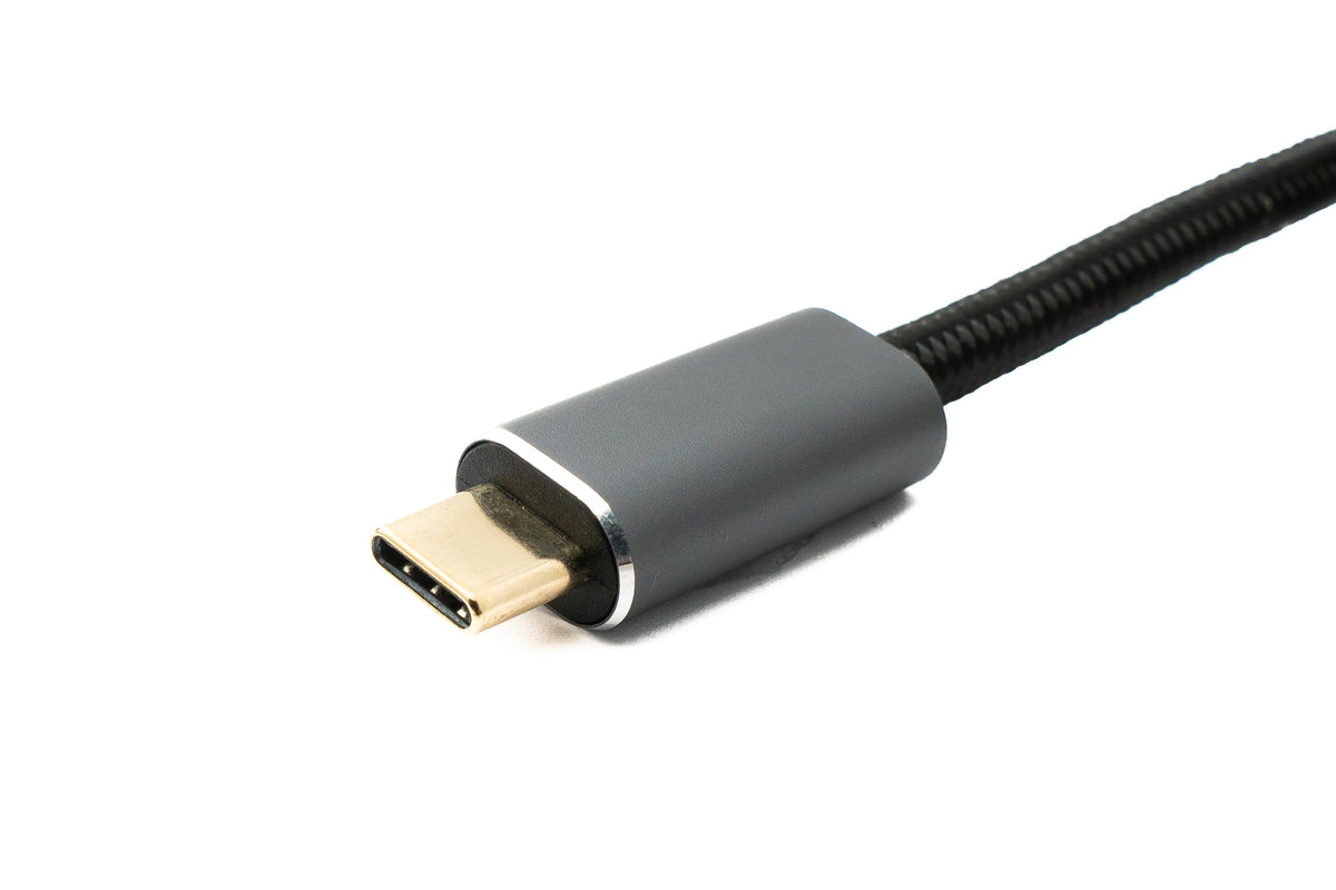 USB 3.2 Gen 2 100 cm Kabel Typ C Stecker zu Stecker geflochten 20 Gbit/s 100 W | System-S