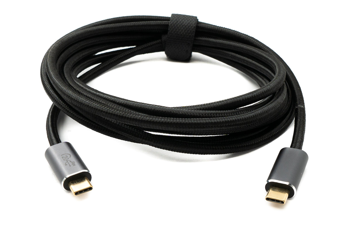USB 3.2 Gen 2 3 m Kabel Typ C Stecker zu Stecker geflochten 20 Gbit/s 100 W | System-S