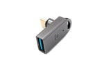USB 3.1 Gen 2 Typ C Adapter Stecker zu A Buchse Winkel Kabel 10 Gbit/s 100W in Schwarz | System-S