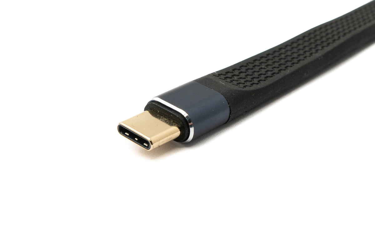 USB4 USB 10 cm Kabel Typ C Stecker zu Stecker Winkel flach 40 Gbit/s 240 W USB 4.0 Kabel | System-S