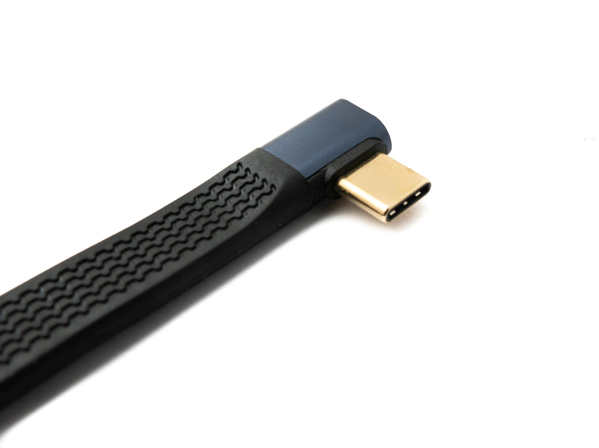 USB4 USB 10 cm Kabel Typ C Stecker zu Stecker Winkel flach 40 Gbit/s 240 W USB 4.0 Kabel | System-S