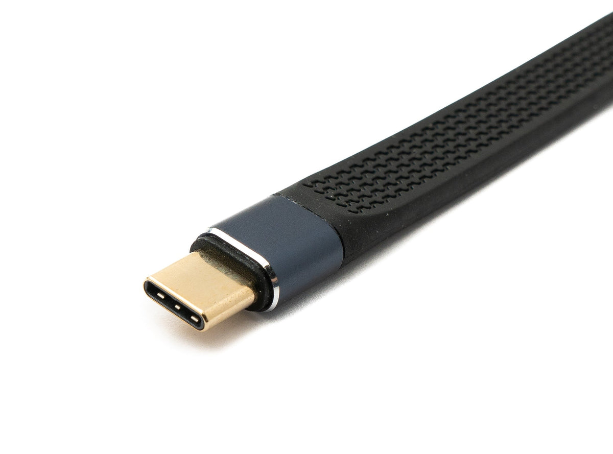 USB4 USB 10 cm Kabel Typ C Stecker zu Stecker Winkel flach 40 Gbit/s 240 W USB 4.0 Kabel | System-S