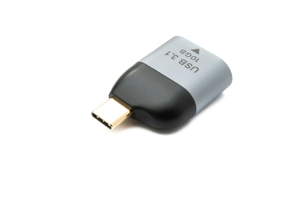 USB 3.1 Gen 2 Typ C Stecker zu A Buchse Kabel 10 Gbit/s 100W in Grau | System-S