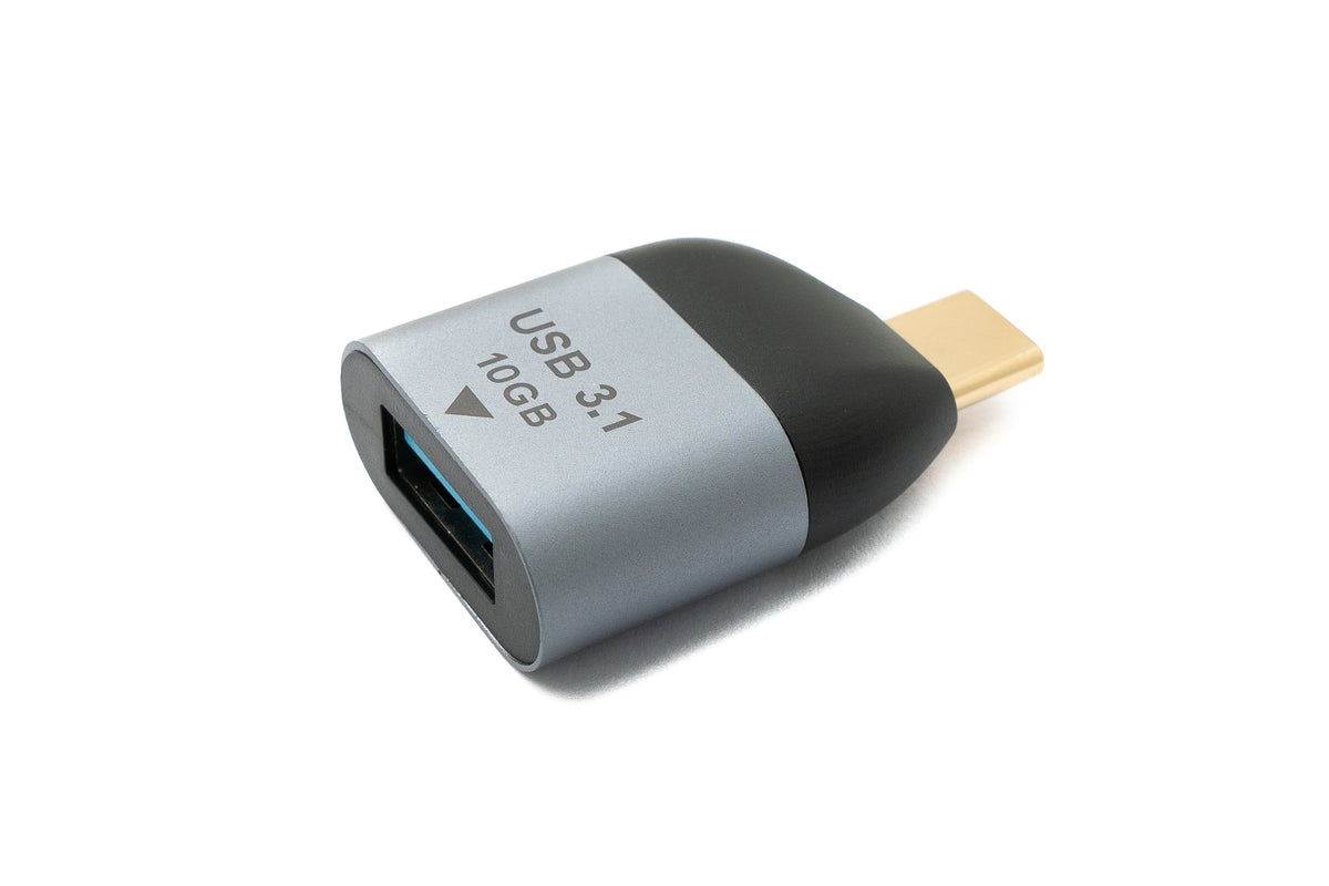 USB 3.1 Gen 2 Typ C Stecker zu A Buchse Kabel 10 Gbit/s 100W in Grau | System-S