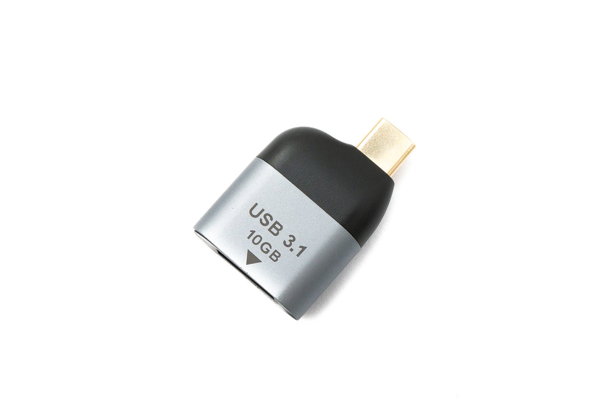 USB 3.1 Gen 2 Typ C Stecker zu A Buchse Kabel 10 Gbit/s 100W in Grau | System-S