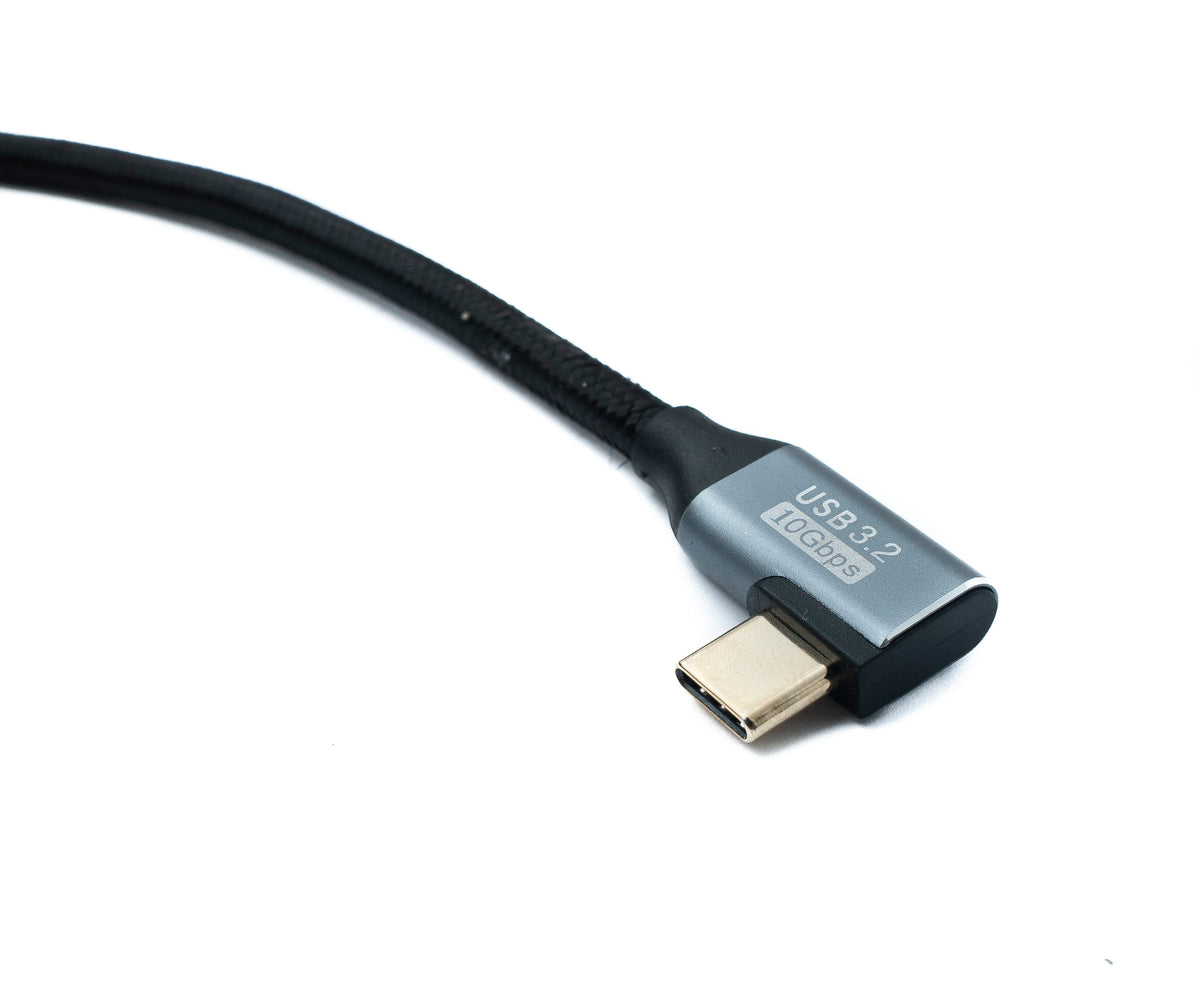 USB 3.2 Gen 2 Kabel 3 m Typ C Stecker zu Stecker geflochten Winkel 20 Gbit/s 100 W | System-S