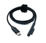 USB 3.1 Kabel 100 cm Ladekabel für Microsoft Surface geflochten in Schwarz | System-S