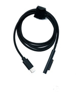 USB 3.1 Kabel 100 cm Ladekabel für Microsoft Surface geflochten in Schwarz | System-S