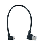 USB 2.0 Kabel 20 cm Micro B Stecker zu Typ A Stecker Left Angled Winkel | System-S