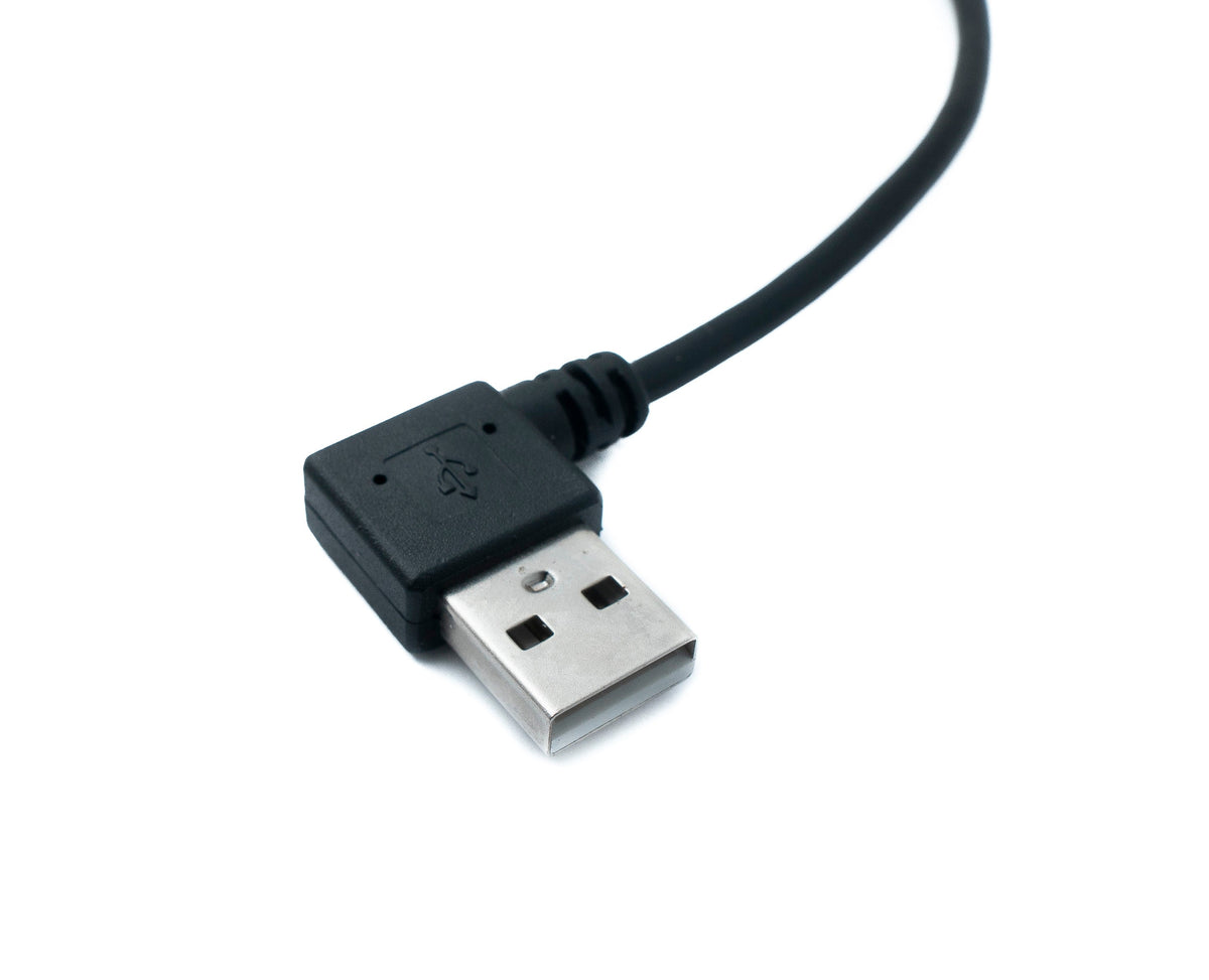 USB 2.0 Kabel 20 cm Micro B Stecker zu Typ A Stecker Left Angled Winkel | System-S