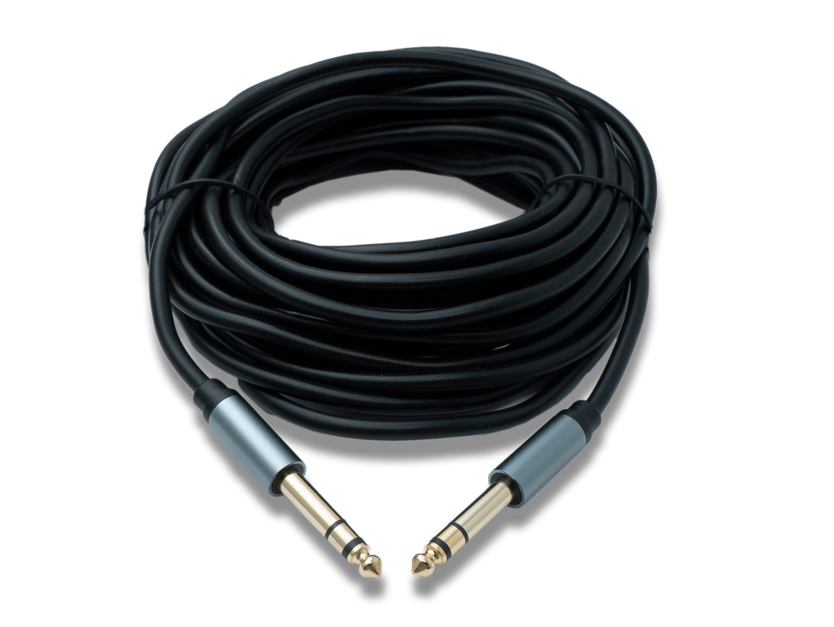 Audio Klinke Kabel 10 m AUX 6,35 mm 3 polig TRS Stecker zu Stecker Adapter | System-S