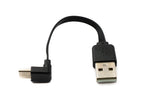 USB 3.1 Kabel 13 cm Typ C Stecker zu 2.0 Typ A Stecker Winkel flach Schwarz | System-S