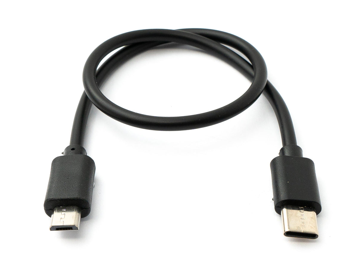 USB 3.1 Kabel 30 cm Typ C Stecker zu 2.0 Micro B Stecker Adapter kurz in Schwarz | System-S