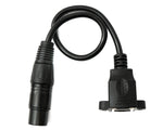 LAN Kabel 30 cm RJ45 Buchse zu XLR 3 Pin Buchse Schraube in Schwarz | System-S