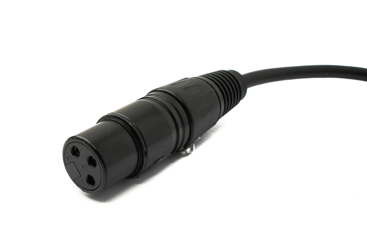 LAN Kabel 30 cm RJ45 Buchse zu XLR 3 Pin Buchse Schraube in Schwarz | System-S