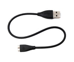 USB 2.0 Kabel 24 cm Ladekabel für Fitbit Charge HR Smartwach in Schwarz | System-S