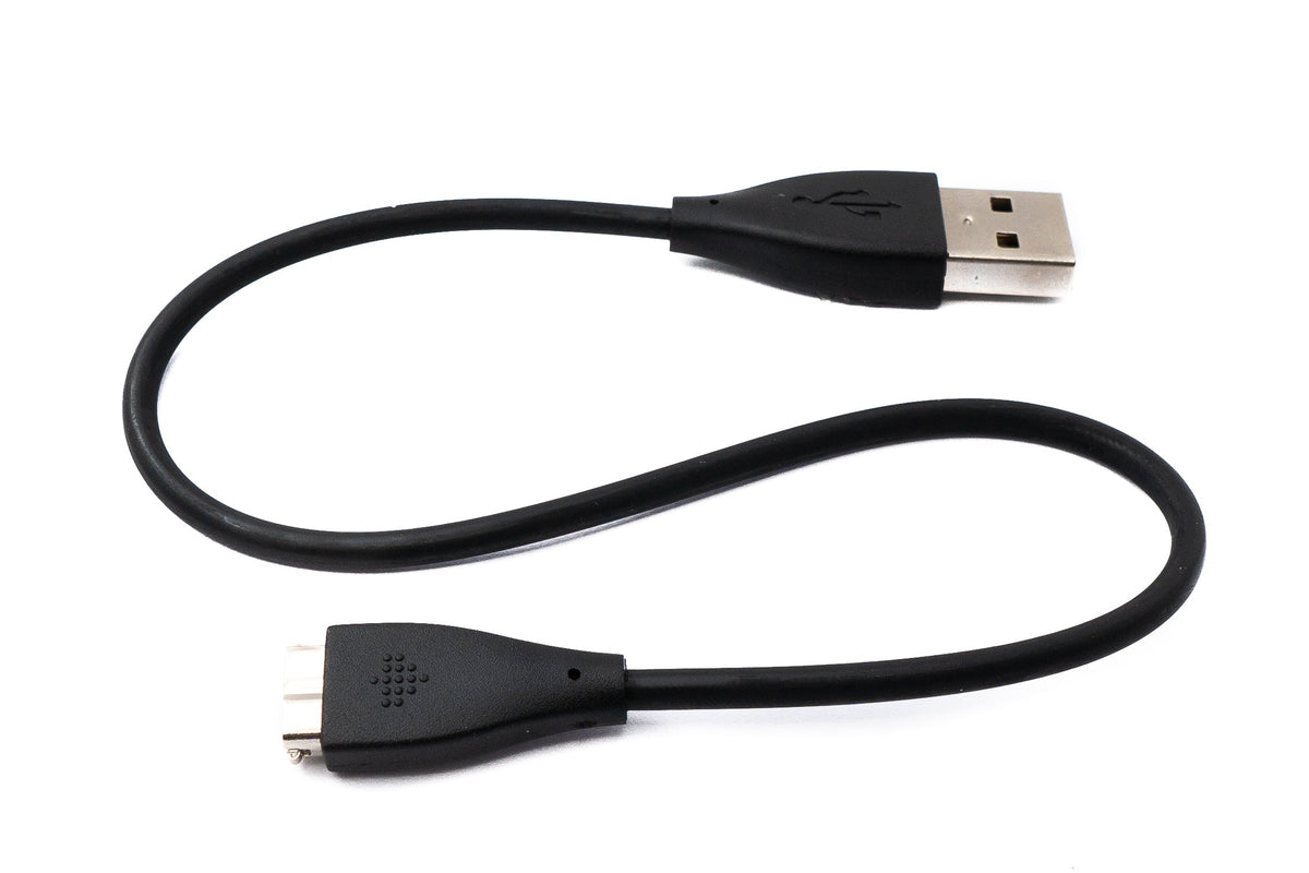 USB 2.0 Kabel 24 cm Ladekabel für Fitbit Charge HR Smartwach in Schwarz | System-S