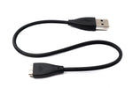 USB 2.0 Kabel 24 cm Ladekabel für Fitbit Charge HR Smartwach in Schwarz | System-S