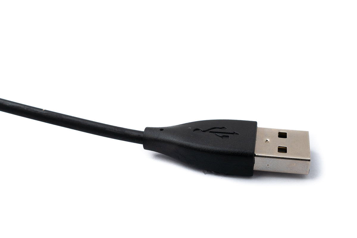 USB 2.0 Kabel 24 cm Ladekabel für Fitbit Charge HR Smartwach in Schwarz | System-S