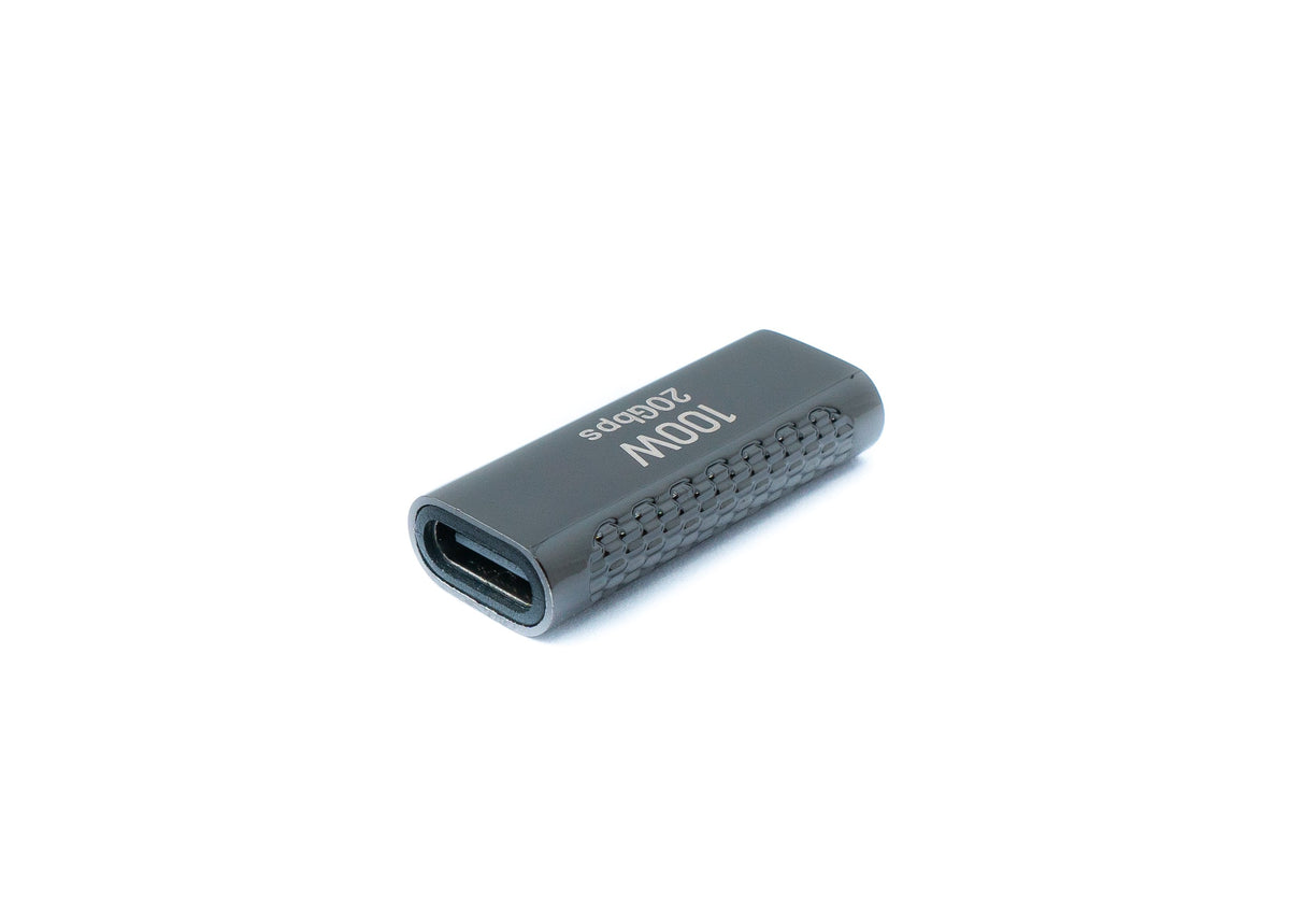 USB 3.2 Gen 2 Adapter Typ C Buchse zu Buchse 100W in Grau | System-S