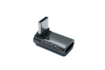 USB 3.2 Gen 2 Adapter Typ C Stecker zu Buchse Winkel Kabel in Grau | System-S